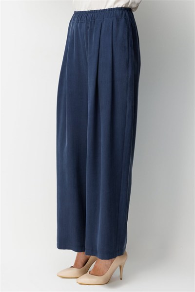 On Pileli Bol Paça Pantolon INDIGO