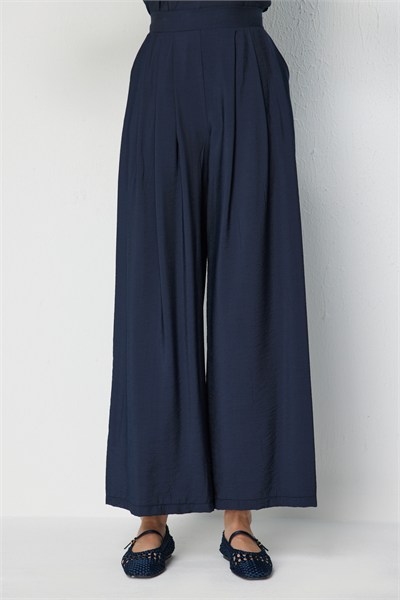 On Pileli Bol Paça Pantolon LACIVERT