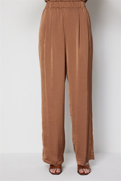 On Pileli Bol Paça Pantolon MOCCA