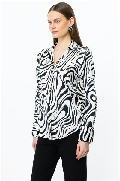On Polo Yaka Desenli Gömlek ZEBRA