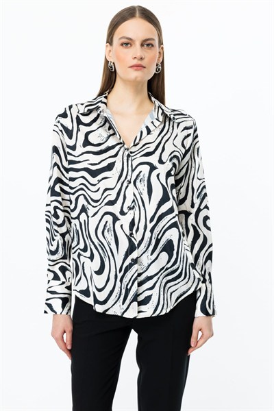 On Polo Yaka Desenli Gömlek ZEBRA