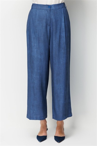 On Tek Pile Bol Paça Pantolon INDIGO