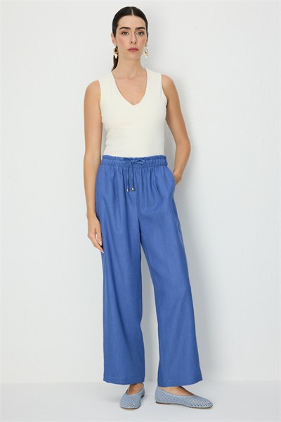On Tek Pile Bol Paça Pantolon INDIGO