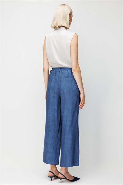 On Tek Pile Bol Paça Pantolon INDIGO
