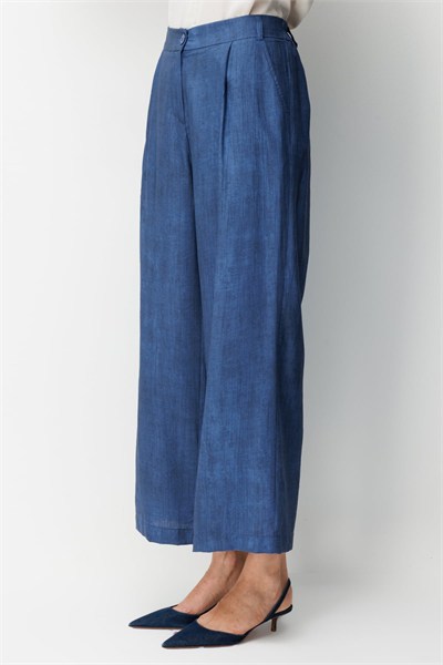 On Tek Pile Bol Paça Pantolon INDIGO