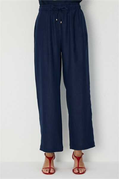 On Tek Pile Bol Paça Pantolon NAVY