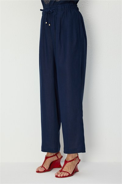 On Tek Pile Bol Paça Pantolon NAVY