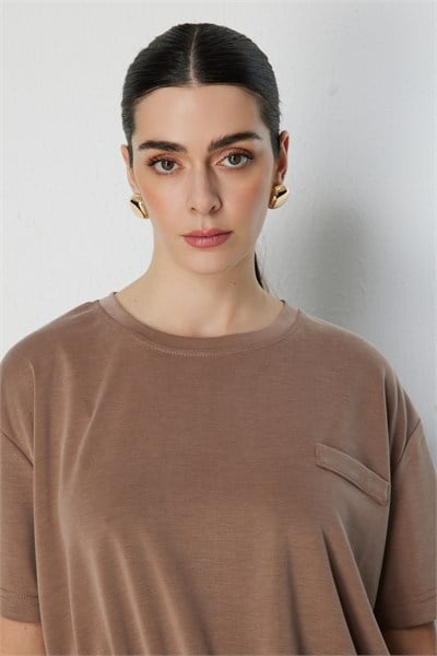 On Yani Pileli Sıfır Yaka Bluz VIZON