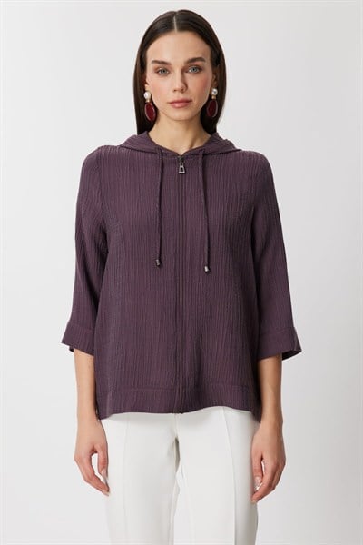 On Yarım Kol Kapüşonlu Mont MURDUM
