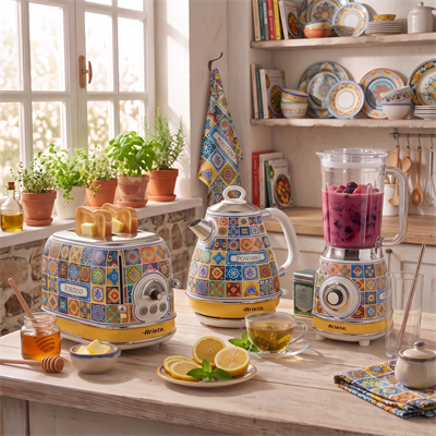 Ariete Capri 2 Dilim Ekmek Kızartma Makinesi + 1,7 Lt Su Isıtıcı Kettle + Cam Blender Çeyiz Seti