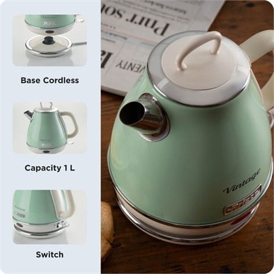 Ariete Vintage 1,7L Su Isıtıcı - Yeşil 2869/04