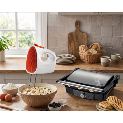 Kenwood Izgara ve Tost Makinesi 2000W + Ariete El Mikseri Seti