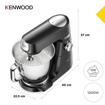 Kenwood Titanium Chef Baker XL 1200W Çift Hazneli Mutfak Şefi Siyah KVL85.004BK