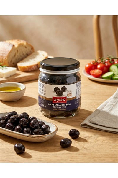 Gemlik Siyah Zeytin 500 gr (351/380) 2XS Cam KAVANOZ