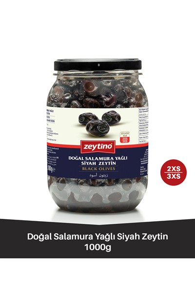 Gemlik Siyah Zeytin Salamura Yağlı 1 kg (351/410) 2XS-3XS