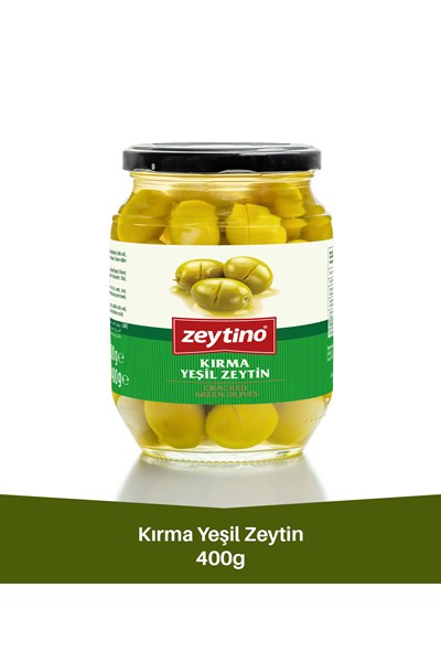 Kırma Yeşil Zeytin 400 gr (141/160) 4XL Cam Kavanoz