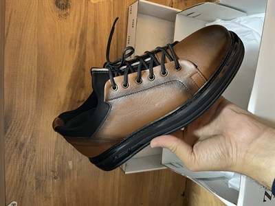 Hakiki Deri Bağcıksız Jel Taban Taba Premium Ayakkabı