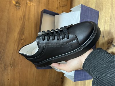 Hakiki Deri Siyah Klasik & Spor Ayakkabı
