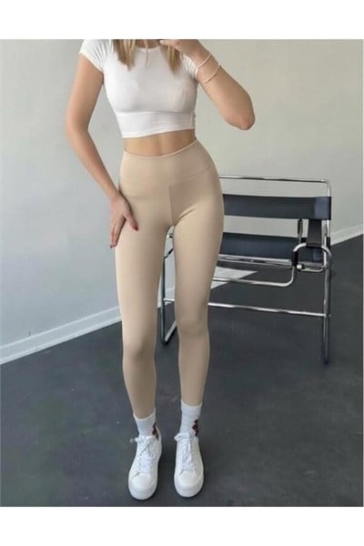 & Butik Kadın Yüksek Bel Toparlayıcı Tayt Dikişsiz İç Göstermez Spor Taytı