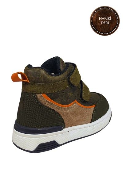 Erkek Çocuk Botu – Haki Hakiki Deri