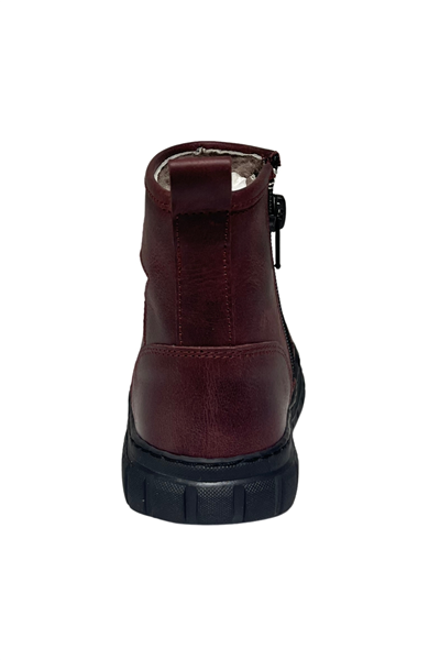 Kız Çocuk Botu – Bordo-Gümüş Hakiki Deri