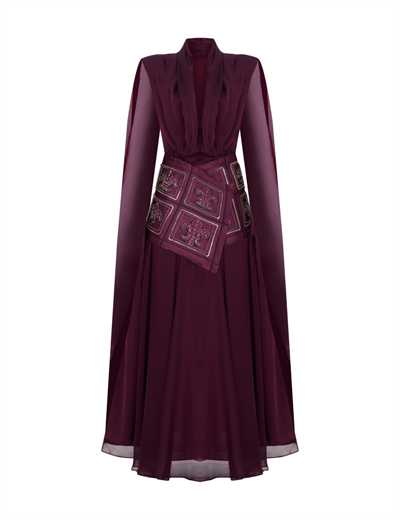 Karis Maxi Elbise Bordo