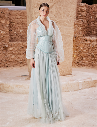 Petra Maxi Elbise Aqua