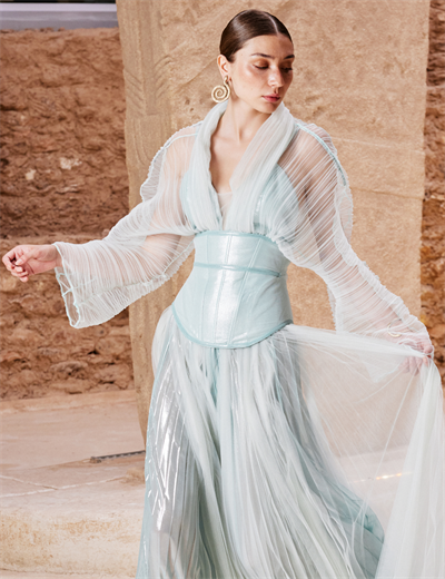 Petra Maxi Elbise Aqua