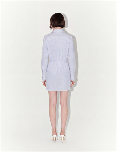 Striped Shirt Dress In Blue and White