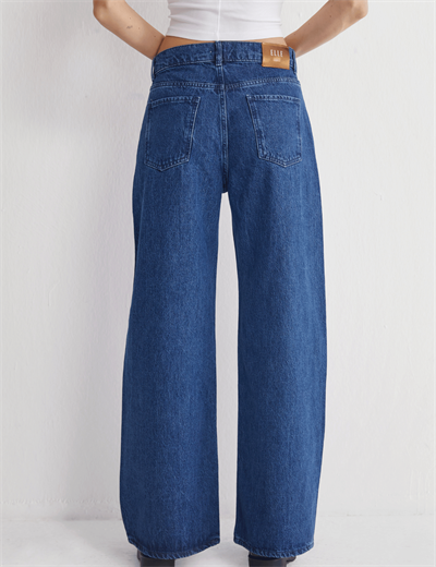 Yüksek Bel Geniş Paça Denim Jeans