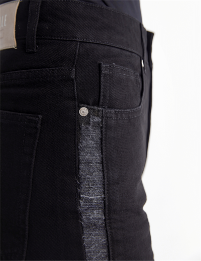 Yüksek Bel Mom Fit Ip Şerit Detaylı Jeans