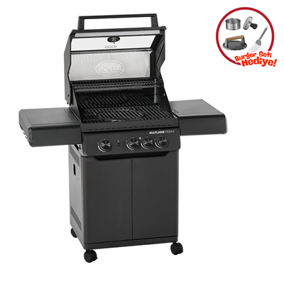 Rösle Allflame Peer 3 Gazlı Barbekü İstasyonu Siyah 25055