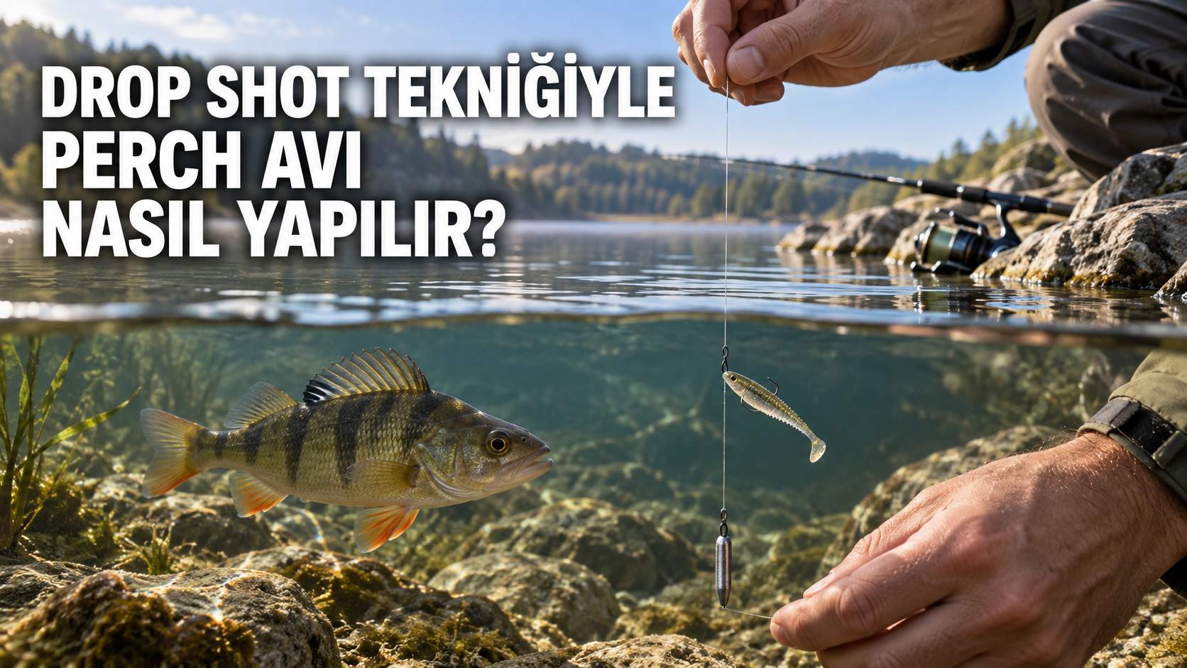 Drop shot tekniğiyle perch avında silikon yem ve ağırlık kullanımı