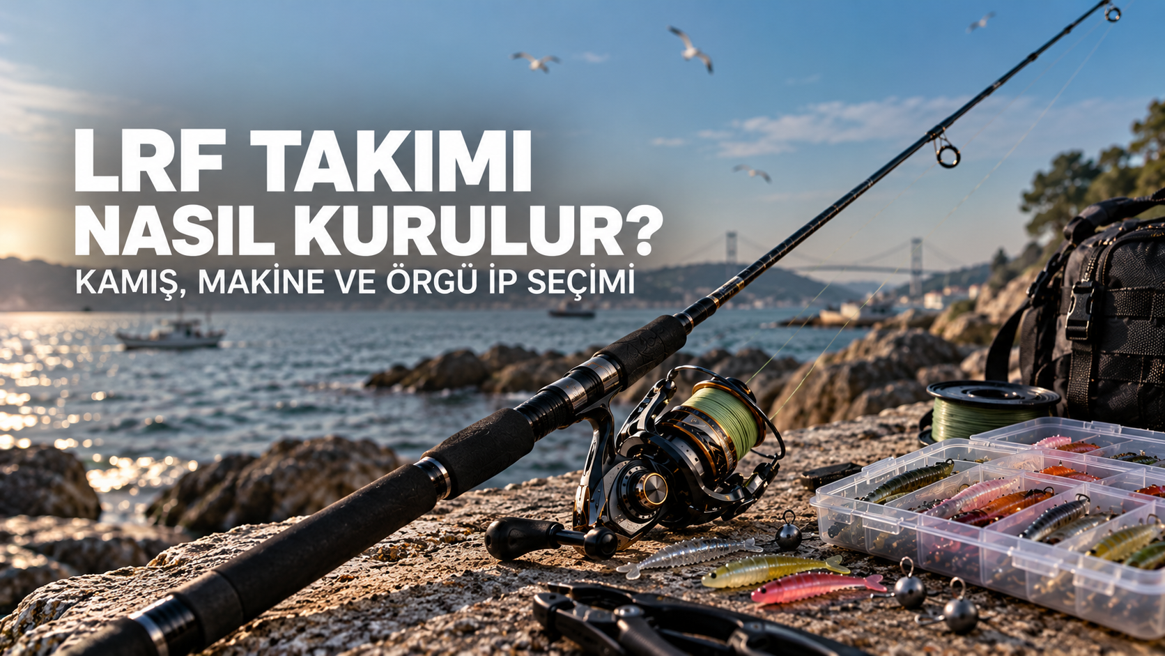 LRF takımı kurulumu için hafif olta kamışı,spin makinesi ve örgü misina | Atölye Sahte