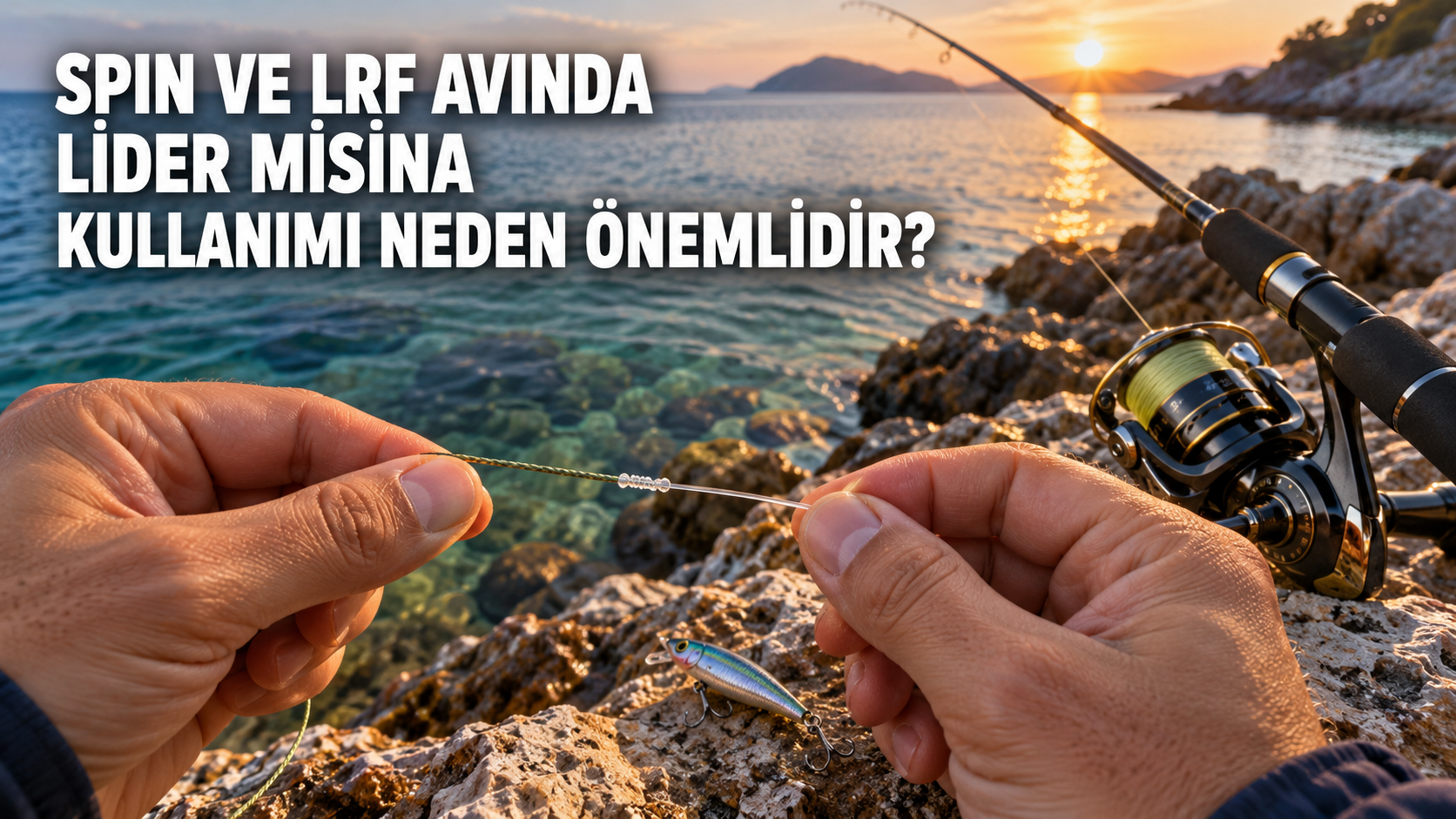 Spin ve LRF takımında örgü ip misinaya bağlanan lider misina,Lider misina,Lider