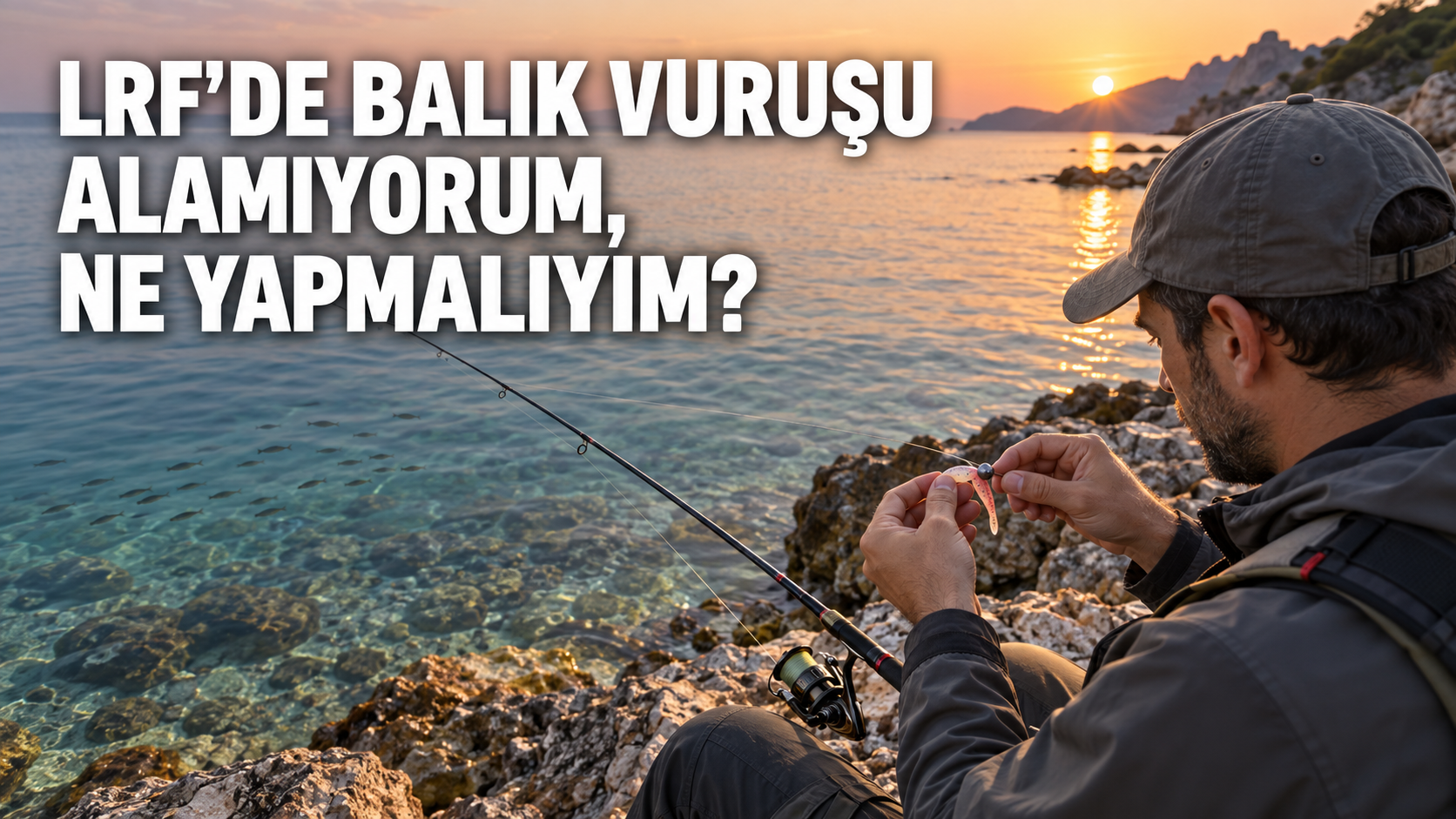 LRF avında silikon sahteyle kıyıdaki farklı derinlikleri tarayan balıkçı,Lrf