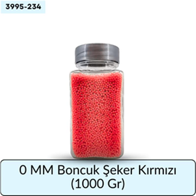 0 Mm Boncuk Şeker Kırmızı   (1000 Gr)