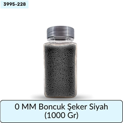 0 Mm Boncuk Şeker Siyah   (1000 Gr)