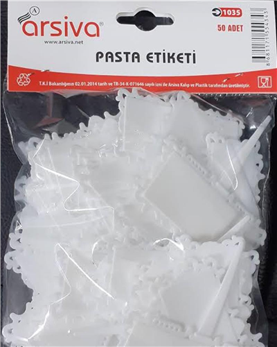 1035 Plastik Pasta Etiketi (50 Adet)