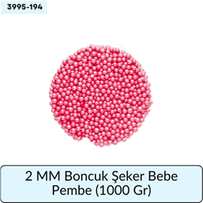 2 Mm Boncuk Şeker Bebe Pembe   (1000 Gr)