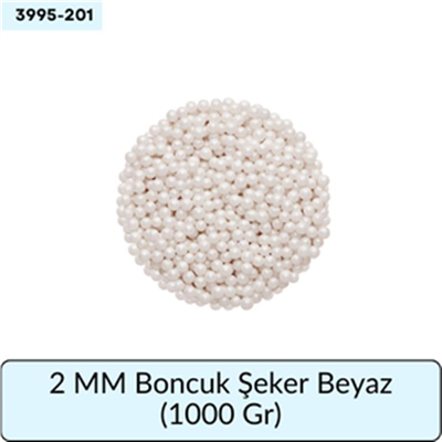 2 Mm Boncuk Şeker Beyaz   (1000 Gr)