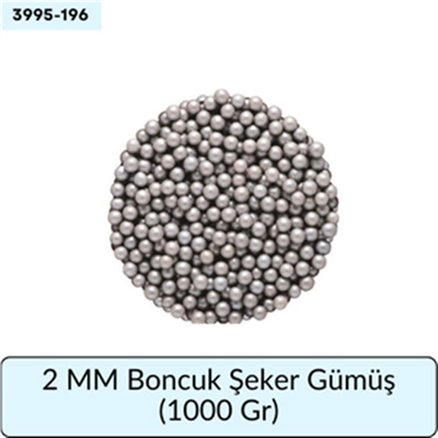 2 Mm Boncuk Şeker Gümüş   (1000 Gr)