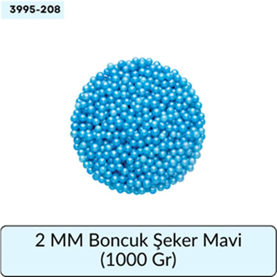 2 Mm Boncuk Şeker Mavi   (1000 Gr)