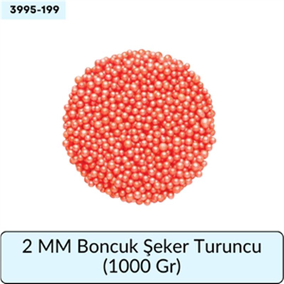 2 Mm Boncuk Şeker Turuncu   (1000 Gr)