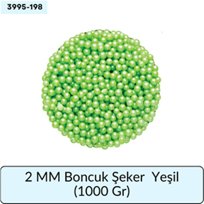2 Mm Boncuk Şeker Yeşil   (1000 Gr)