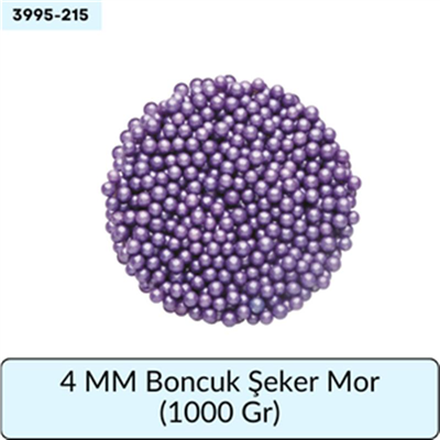4 Mm Boncuk Şeker Mor   (1000 Gr)