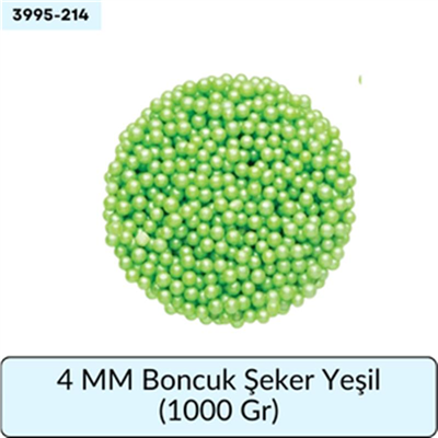 4 Mm Boncuk Şeker Yeşil   (1000 Gr)