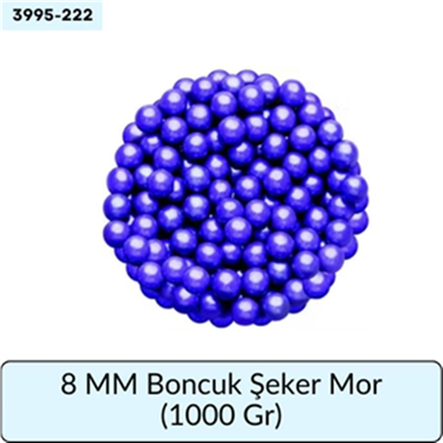 8 Mm Boncuk Şeker Mor   (1000 Gr)