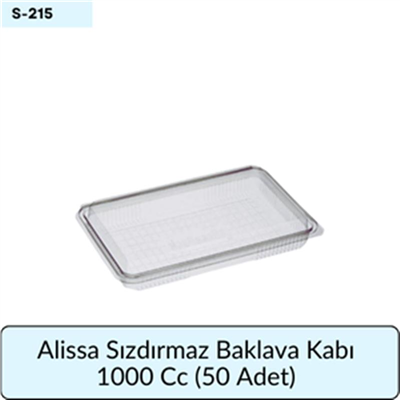 Alissa Sızdırmaz Baklava Kabı 1000 Cc   (50 Adet)