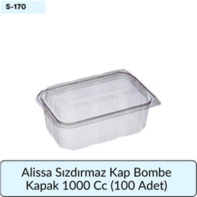 Alissa Sızdırmaz Kap Bomb Kapak 1000 Cc (100 Adet)